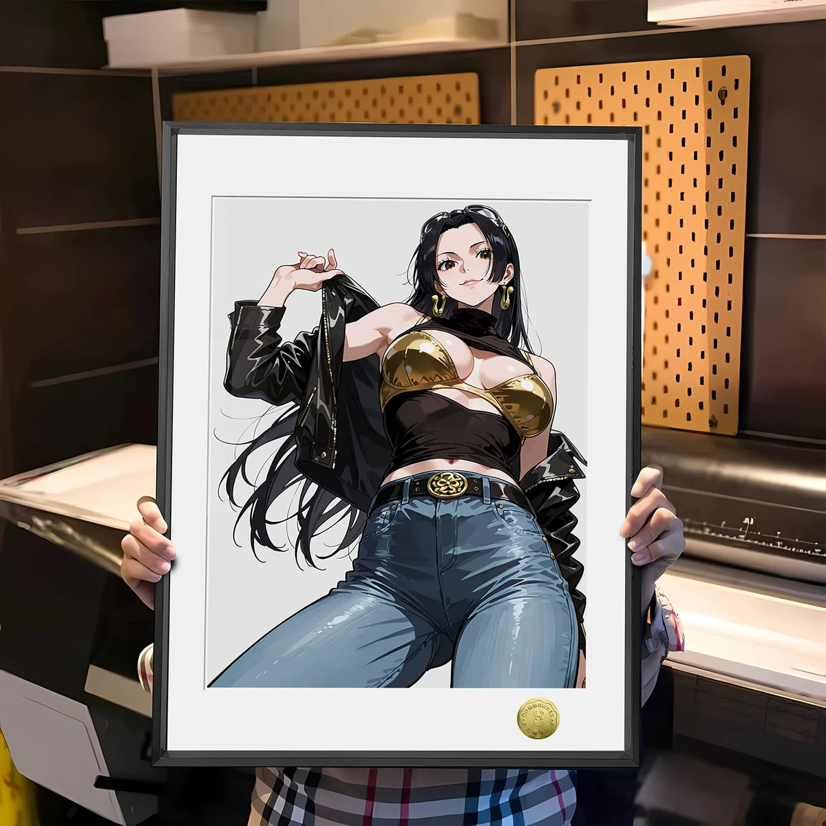 "Trendy Empress Boa Hancock decorative painting, a modern street-art inspired exclusive limited edition anime art print from One Piece."