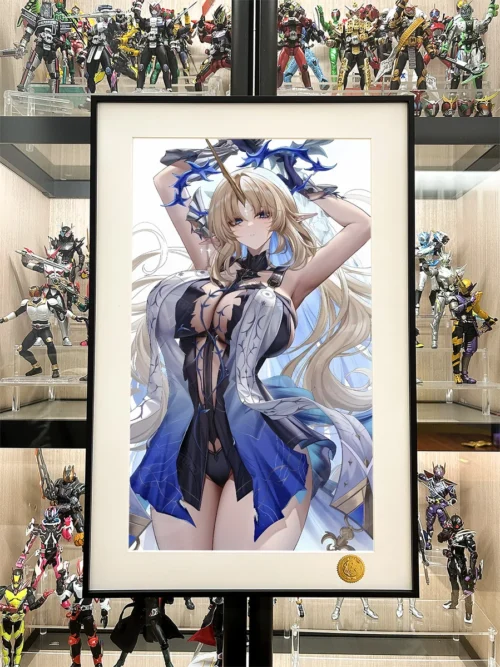 "Limited edition Wuthering Waves Carthethya print. Hand-numbered premium art of Martyred Saint Carthethya, showing ethereal blue details."