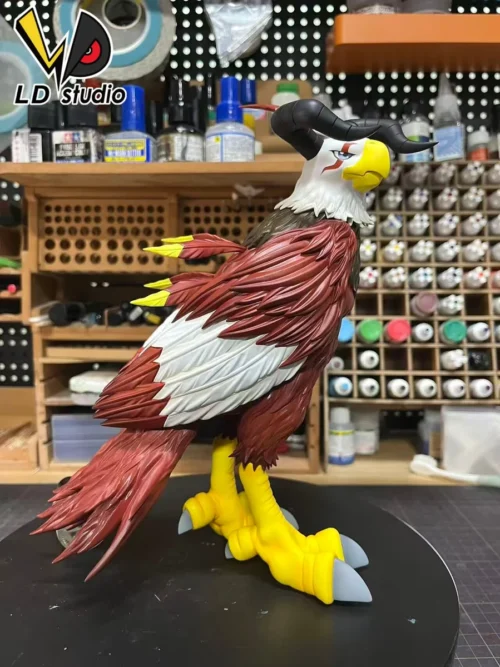 "Premium Limited Edition Agumon Digimon statue by LD Studio, captured in a dynamic, highly detailed action pose with vibrant, nostalgic colors."