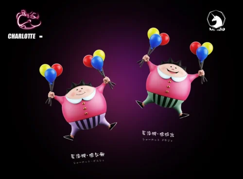"Exclusive One Piece Charlotte Scheld & Dralge figures from MDS Studio, vibrant and dynamic, capturing the playful spirit of these iconic characters."