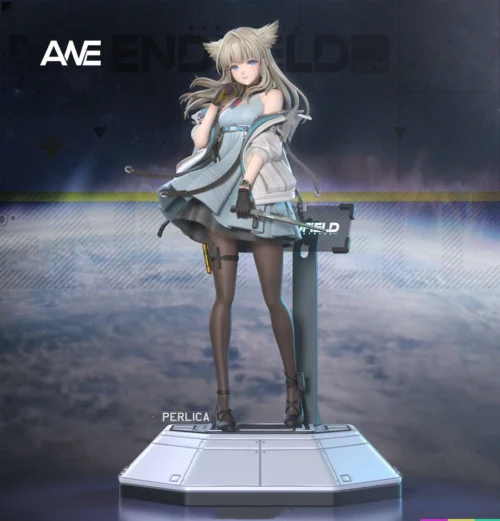 "Perlica Arknights: Endfield premium resin statue in a dynamic pose, featuring her intricate weapon and detailed base."