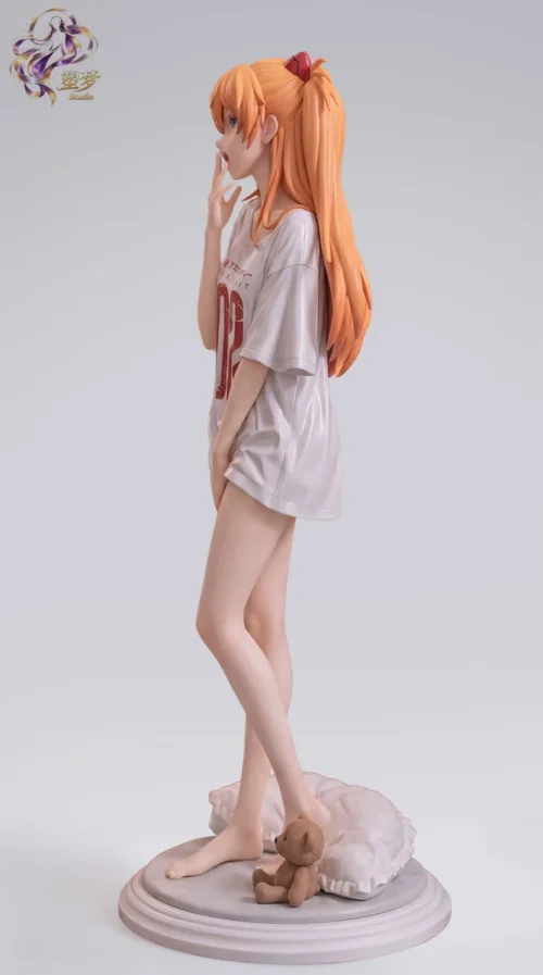 "Sumeng Studio's Neon Genesis Evangelion Asuka pajama resin statue gallery, showcasing her intimate pose and beautifully sculpted details."