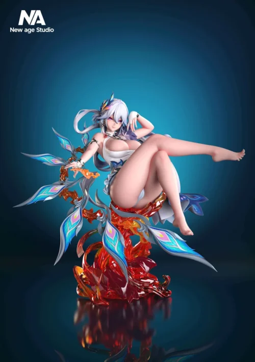 "Honkai Star Rail Jing Yuan 1/6 resin statue detail from various angles, highlighting exquisite sculpted armor, dynamic pose, and premium weapon."