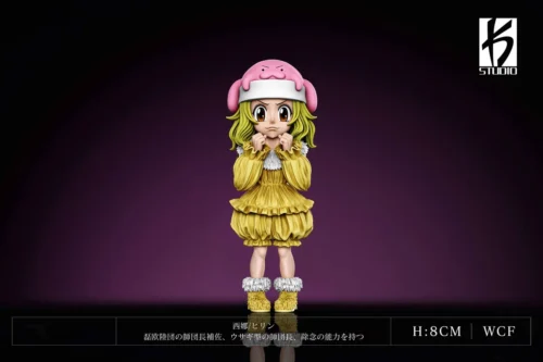 "Playful WCF Hina figure from Hunter x Hunter by KS Studio, showcasing her dynamic, action-ready pose from various angles with detailed chibi."