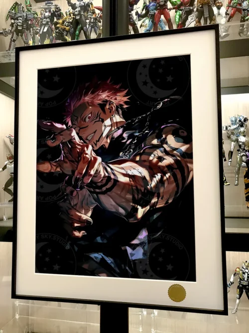 Jujutsu Kaisen Dark Sukuna Art Print by Xingkong Studio, showcasing dynamic, detailed cosmic battle visuals.