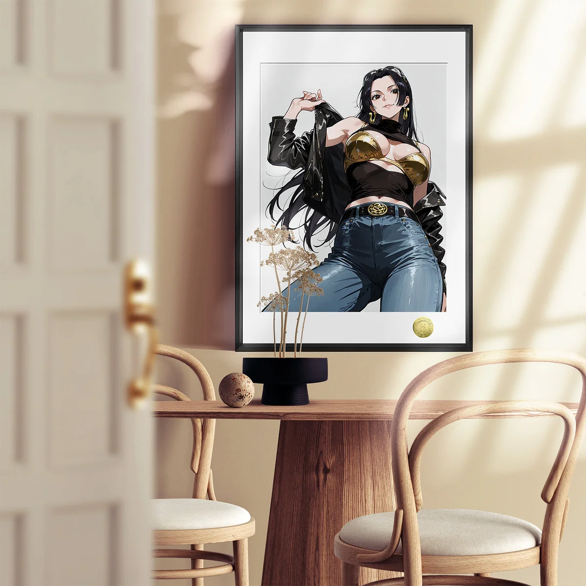 "Exclusive limited edition Boa Hancock art print by Huang Gua Studio. Multiple views reveal modern street-art style, elegant details."