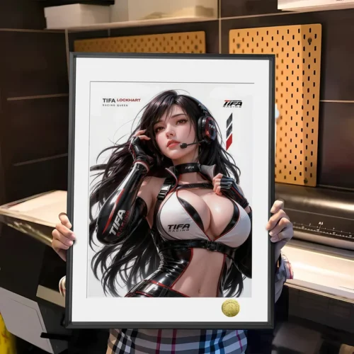 A3 & 4K Size Tifa Lockhart Racing Girl Decorative Painting - (FF7) Final Fantasy VII - HuangGua Studio - Image 1