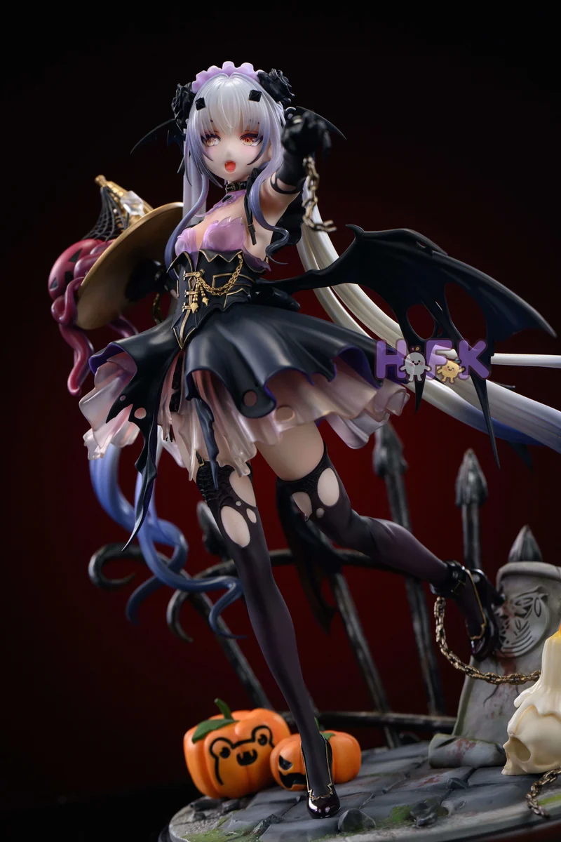 "Exclusive 1/6 & 1/4 HFK Studio FGO Melusine Halloween Ver. statue. See premium gothic elegance, intricate fantasy costume, and dynamic pose details."