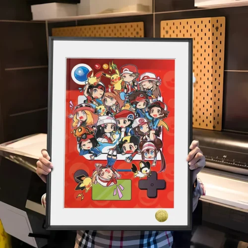 A3 & 4K Size Chibi Ver. Handheld Adventures Decorative Painting - Pokemon - HuangGua Studio - Image 1