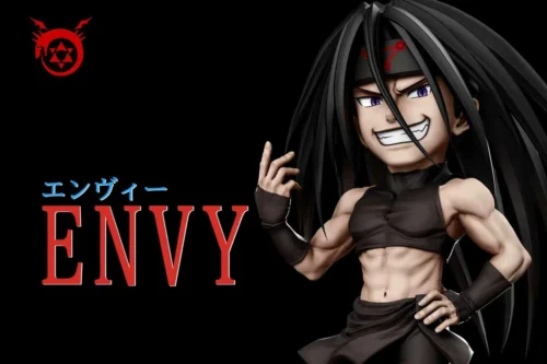 "Fullmetal Alchemist Envy statue by A+ Research Institute Studio, showcasing its dynamic and sinister shapeshifting form from multiple angles."