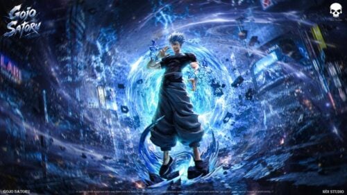 "Limited Edition 1/6 Gojo Satoru Jujutsu Kaisen resin statue by KOI Studio, captured in a dynamic, battle-ready pose showcasing his overwhelming power."