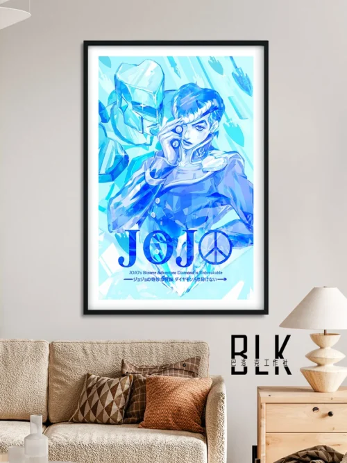 "Close-up of the premium Baroque Jojo's Bizarre Adventure Diamond is Unbreakable decorative painting, showcasing intricate character details."