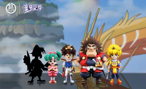 "Playful Chibi Himiko Shinobibe figure from Mashin Hero Wataru, showcasing vibrant colors and dynamic pose from multiple angles."