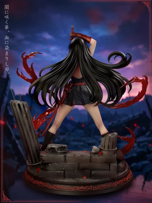"Akame Ga Kill! limited edition statue by Chao She Studio. Dynamic PU sculpt of battle-ready Akame with Murasame, detailed from multiple angles."