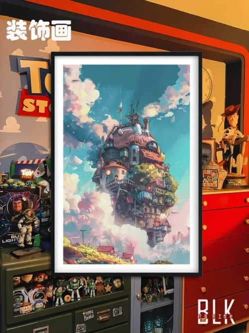 Flying Moving Castle Decorative Painting - Howl's Moving Castle - BLK Studio - Image 1
