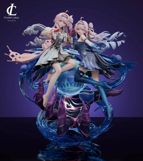"Wuthering Waves Danyah Dual Form 1/6 scale statue by Crystal Lotus Studio. Dynamic poses, ethereal effects, intricate base, and premium limited."