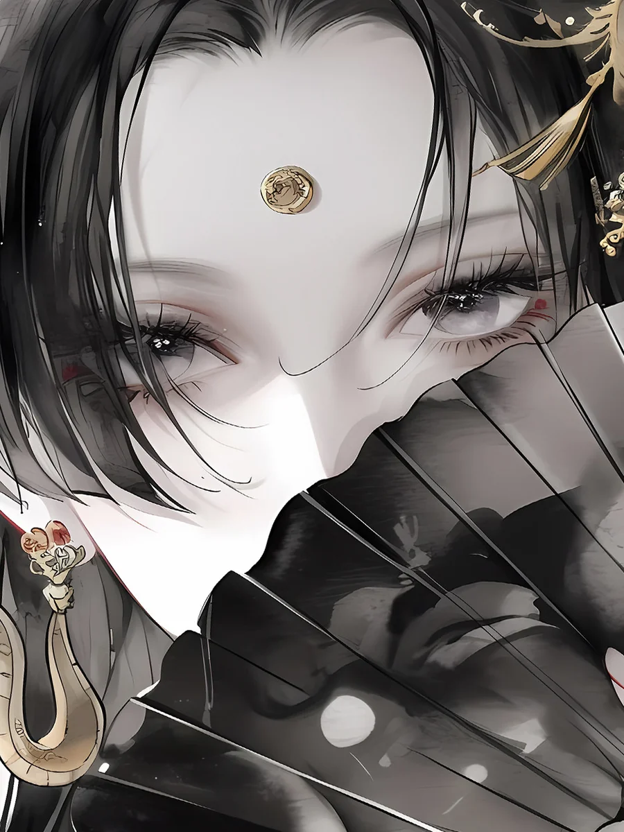 "Limited Edition Ink Wash Boa Hancock Print. Detailed view highlights celestial artistry, blending traditional and anime styles elegantly."