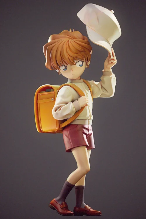 "Limited edition 1/6 Ai Haibara Detective Conan statue. Elegant, studious pose, tied hair, backpack. Premium sculpt details shown from all angles."