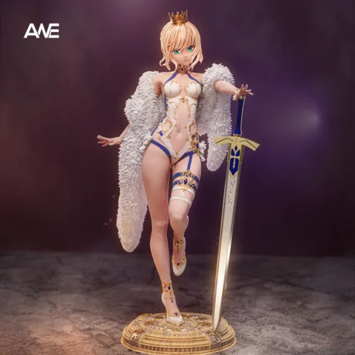 "Limited Edition FGO Saber statue by ANE Studio in a dynamic, elegant wind-swept casual pose, perfect for collectors."