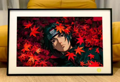 Itachi Uchiha Lying on Maple Leaf Decorative Painting - Naruto - Xingkong Studio