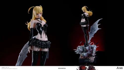 "Misa Amane, Limited Edition 1/6 Death Note statue by Anm STUDIO. Displays gothic elegance, rebellious charm, and realistic head sculpt."
