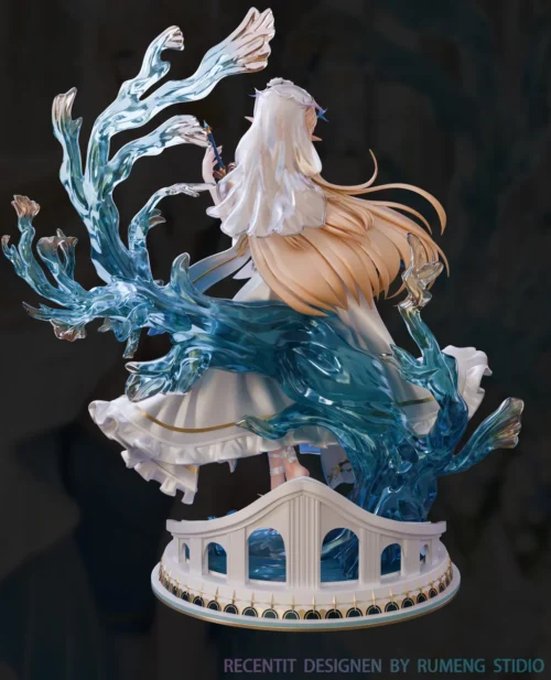 "Exquisite Wuthering Waves Katheysia Bridal Resin Statue, showcasing her elegant gown, dynamic pose, and intricate sculpted details."
