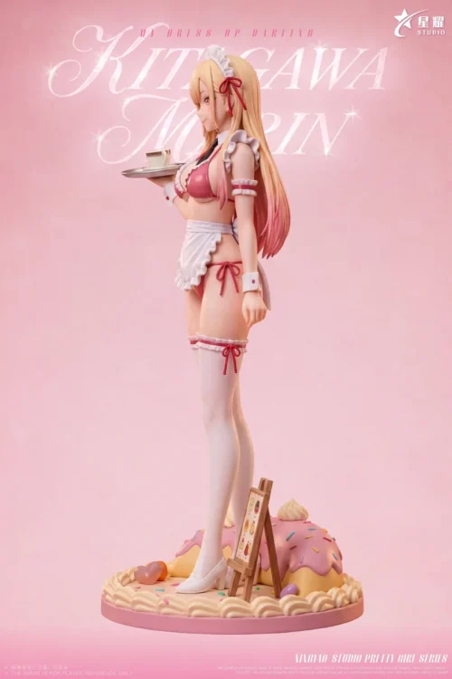 "Limited Edition Marin Kitagawa Maid Cafe 1/6 scale resin statue, showcasing vibrant sculpted details and dynamic pose from multiple premium angles."