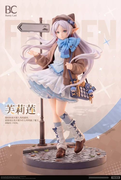 "Premium Frieren Winter Outfit statue by Bunny Cast Studio. Elegant Frieren on a snowy base. Limited Edition Polystone GK Figure."