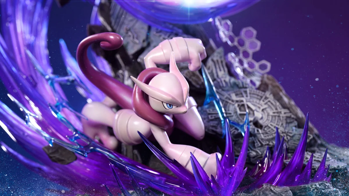 "Limited Edition Armored Mewtwo LED statue. Dynamic sci-fi design, intense aura, and striking light effects. Premium details from multiple angles."