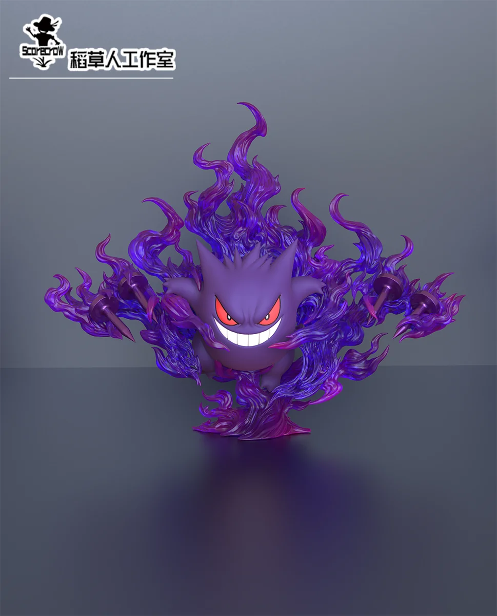 "Strawman Studio's limited 1/20 Gengar Evolution Set Pokemon resin statue. Dynamic sculpted details of its evolution in two colorways."