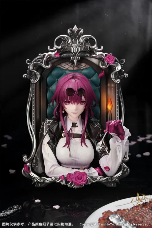 "Official Honkai: Star Rail Kafka Just Wait Ver. LED statue from Myethos. Captures her enigmatic elegance, dynamic pose, and futuristic diorama."
