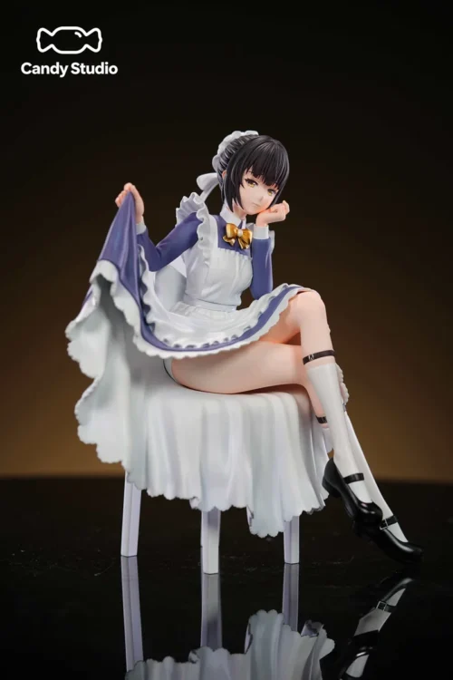 "Detailed views of the exclusive 1/6 Maid Zaozijie original statue by Naitang Studio, highlighting her charming pose, intricate uniform, and graceful."