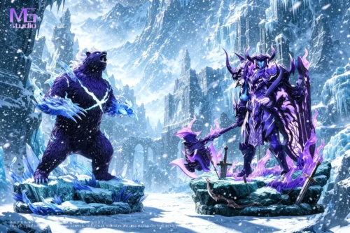 "Experience the colossal 1/6 Solo Leveling Iron & Ice Bear King Tank resin statue, showcasing the iconic Shadow Army's menacing power."