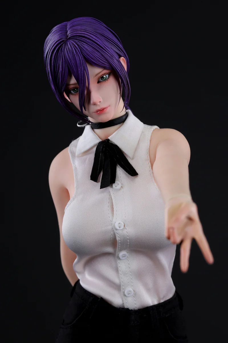 "Chainsaw Man Reze 1/6 movable figure by BoxQi Studio. See hyper-realistic details, premium platinum silicone, and fully articulated dynamic posing."