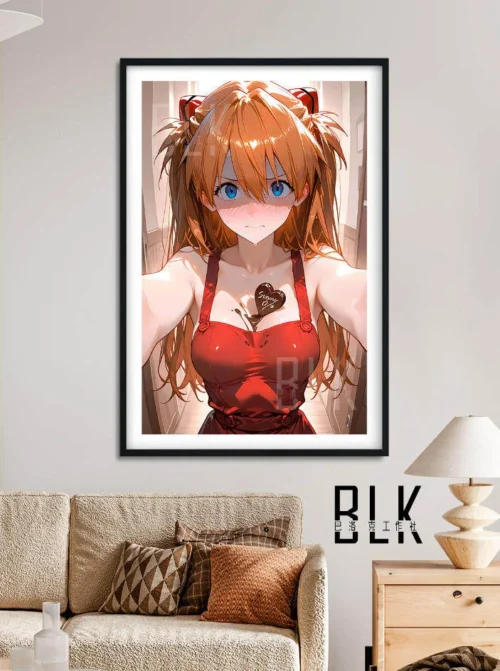 "Detailed view of the ornate Baroque Chocolate Asuka decorative painting, highlighting intricate details of her luxurious chocolate ensemble."