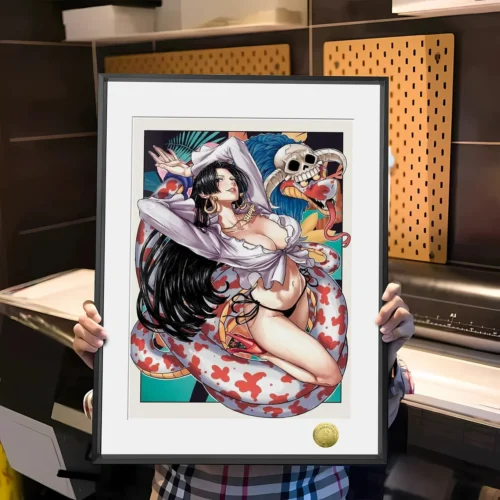"Dynamic main image of the exclusive Boa Hancock Empress decorative painting, capturing her iconic beauty and fierce persona, perfect for premium anime."