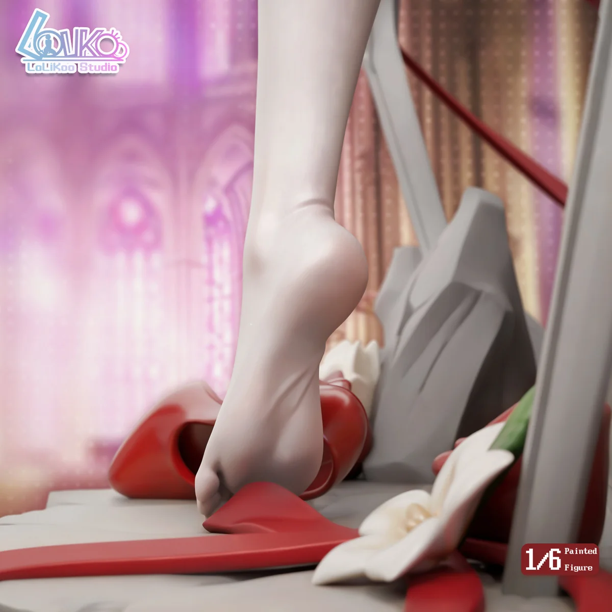 "Detailed gallery views of the exquisite 1/6 Eris Bridal Gown Mushoku Tensei figure, showcasing dynamic elegance, flowing dress, and intricate."