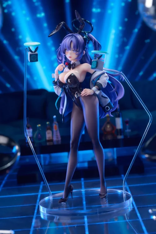 "Exclusive 1/7 Hayase Yuuka Bunny Girl Blue Archive statue, a limited edition collectible with sleek design and elegant pose."