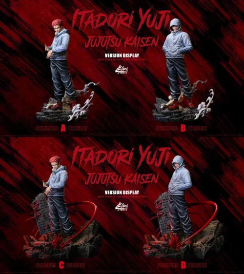 "Limited Edition Dynamic Yuji Itadori Jujutsu Kaisen resin statue by BLACK Studio, captured in an intense action pose showcasing his power and detail."