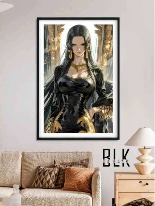 "One Piece Boa Hancock Baroque painting. This gallery image highlights the elegant style and premium HD print quality, showing details of Boa."
