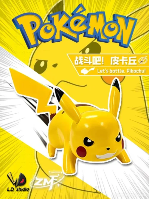 "Adorable Moe Electric Pikachu resin statue by LD x Zhaomengfang Studio, showcasing vibrant yellow and dynamic electric effects in a playful pose."