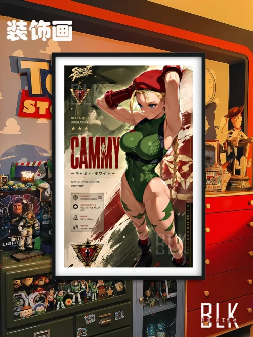 "Premium Street Fighter Cammy White decorative painting showcasing a dynamic, vibrant action pose with rich artistic detail. Essential wall art."