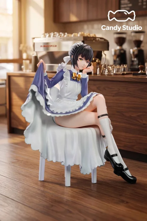 "Premium 1/6 Maid Zaozijie figure by Naitang Studio, showcasing her charming, dynamic pose with intricate details and an exclusive barefoot bonus."