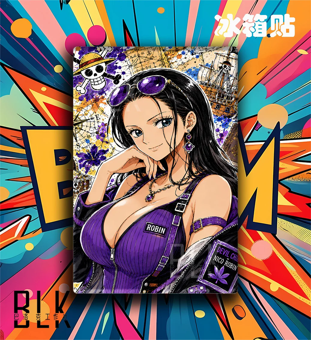 "Vibrant close-up of the One Piece Graffiti Art painting, highlighting Nami and Robin's unique Baroque graffiti style and artistic details."