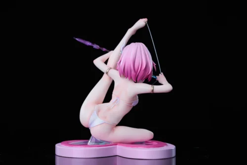 Gallery of the playful 1/6 Little Cyrene Anime Figure, showcasing her whimsical interchangeable head sculpts, vibrant botanical base.