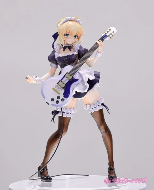 "Premium limited edition 1/7 Saber Band Fate/Stay Night Fix Cast Studio statue, featuring Saber as a dynamic, punk rock vocalist."