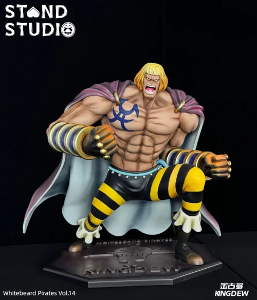 "Exclusive Limited Edition One Piece Kingoudo resin statue showcasing the formidable Whitebeard Pirate in a dynamic, powerful pose with intricate."