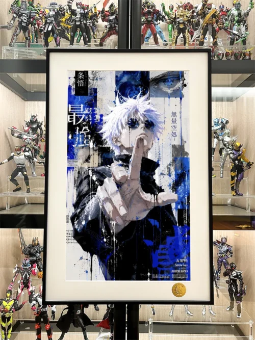"Detailed view of the Hand-Numbered Gojo Satoru Graffiti Art Print, a Limited Edition premium piece from Xingkong Studio, featuring its vibrant."