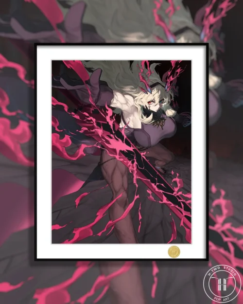 "Premium Limited Edition FGO Fairy Knight Baghest Decorative Painting. Elegant art print capturing Baghest in a dynamic, ethereal setting."