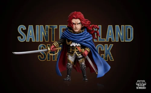 "YZ Studio's premium One Piece Shamrock figure from multiple angles, showcasing its dynamic pose, intricate God's Knight armor, and exclusive Elbaf."